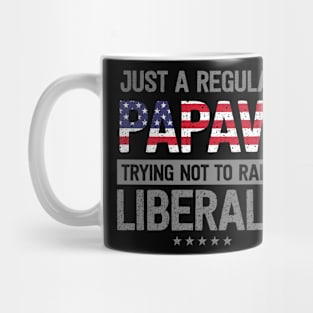 Regular Papaw Raise Liberals USA Flag Father's Day Mug